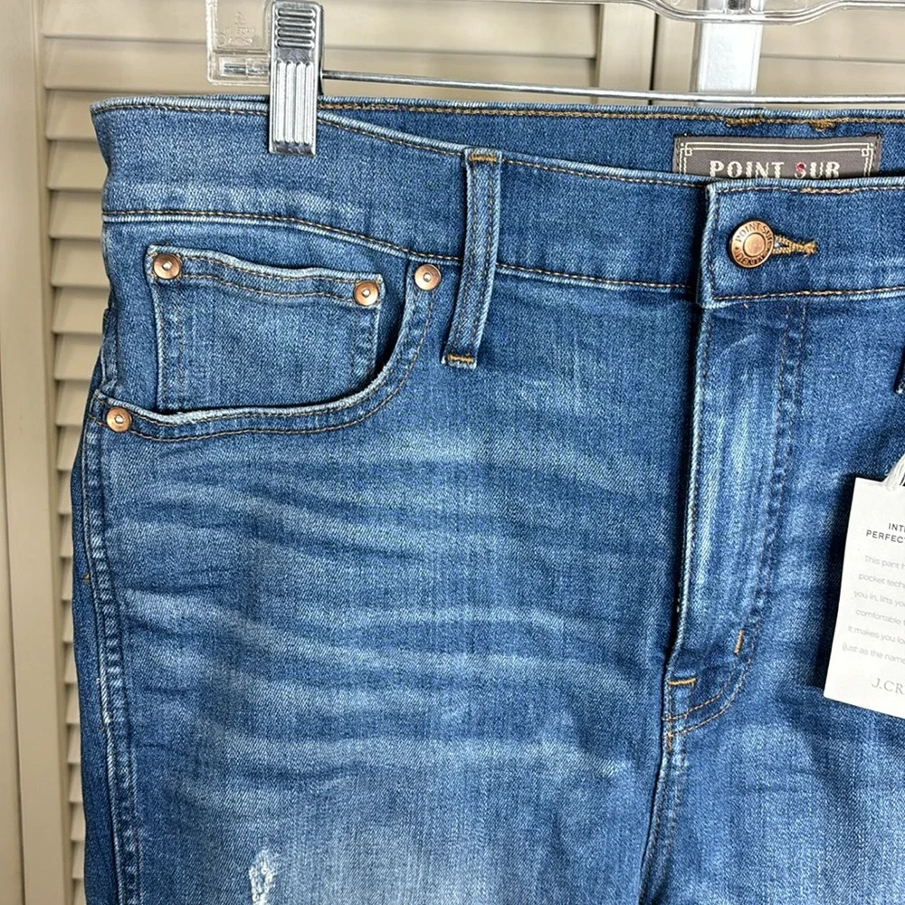 NWT J.Crew Point Sur Hightower Straight Jean with Let-own Hems Size 32 - Picture 6 of 12
